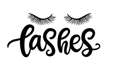 False Eyelashes Salon Logo Female Lashes Icon Text