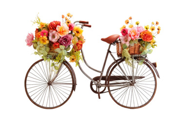 Vintage Inspired Wire Bicycle Basket Transparent PNG