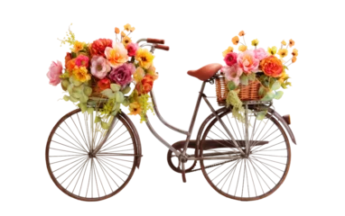 Foto op Canvas Vintage Inspired Wire Bicycle Basket Transparent PNG ©  Creative_studio