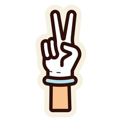 peace hand sign sticker