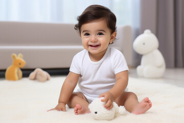 Fototapeta premium cute indian little baby having fun