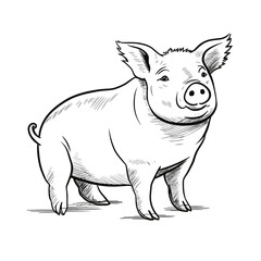 Fototapeta premium Sow hand-drawn illustration. Sow. Vector doodle style cartoon illustration. ai generative