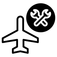 airport with wrench tools in button   dualtone icon 