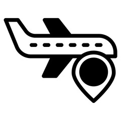 airplane with location dualtone icon
