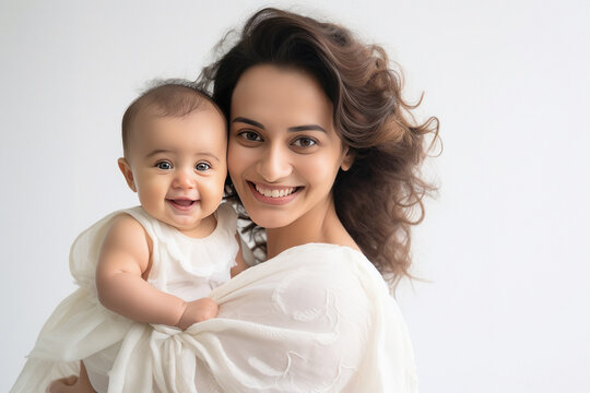 indian mother with a small child