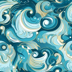 Oceanic Marble Swirls Pattern