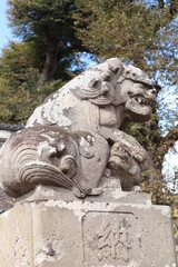 Fototapeta na wymiar 埼玉県行田市佐間天神社の狛犬