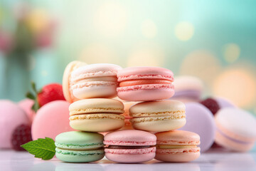 Obraz premium sweet tasty colorful macaroons