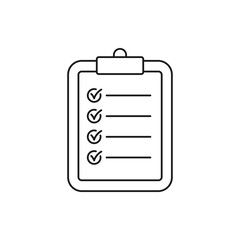 Checklist board icon line style isolated on white background. Vector illustration