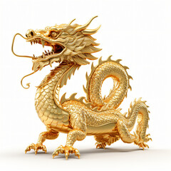 Chinese dragon made of gold represents prosperity