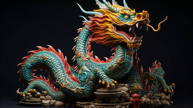 Chinese dragon statue