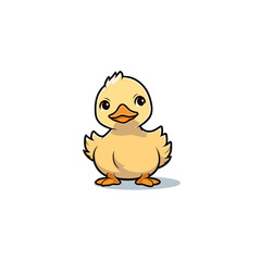 Duckling hand-drawn illustration. Duckling. Vector doodle style cartoon illustration