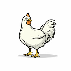 Hen hand-drawn illustration. Hen. Vector doodle style cartoon illustration