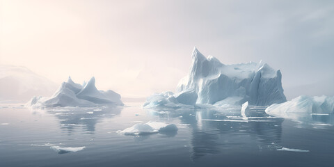 Arctic Wonderland,iceberg in polar regions,AI Generative 