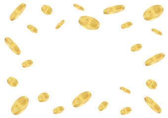 Golden Coins Falling or Flying. Golden Coin Background. Rich and Wealth Concept. Vector Illustration. 