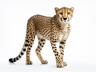 Cheetah Studio Shot Isolated on Clear White Background, Generative AI