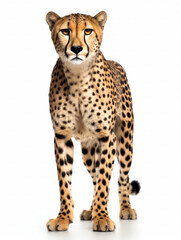 Cheetah Studio Shot Isolated on Clear White Background, Generative AI