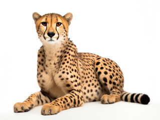 Cheetah Studio Shot Isolated on Clear White Background, Generative AI