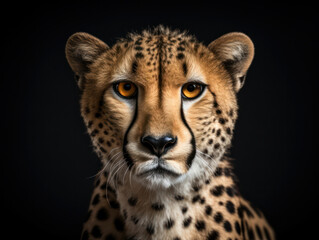 Cheetah Studio Shot Isolated on Clear Black Background, Generative AI