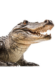 Obraz premium Crocodile Studio Shot Isolated on Clear Black Background, Generative AI