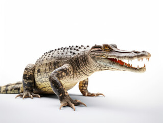 Naklejka premium Crocodile Studio Shot Isolated on Clear Black Background, Generative AI