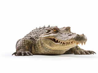 Obraz premium Crocodile Studio Shot Isolated on Clear Black Background, Generative AI