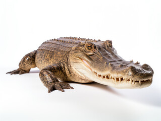 Fototapeta premium Crocodile Studio Shot Isolated on Clear Black Background, Generative AI