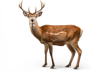 Deer Studio Shot Isolated on Clear White Background, Generative AI