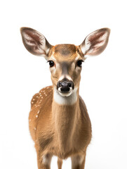 Deer Studio Shot Isolated on Clear White Background, Generative AI