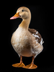 Duck Studio Shot Isolated on Clear Black Background, Generative AI
