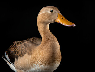 Duck Studio Shot Isolated on Clear Black Background, Generative AI
