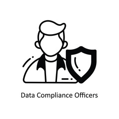 Data Compliance Officers doodle Icon Design illustration. Networking Symbol on White background EPS 10 File