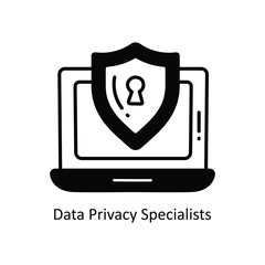 Data Privacy Specialists doodle Icon Design illustration. Networking Symbol on White background EPS 10 File