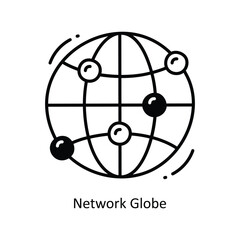 Network Globe doodle Icon Design illustration. Networking Symbol on White background EPS 10 File