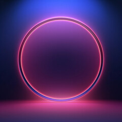 Dark Blue and Pink Neon Ring Backdrop