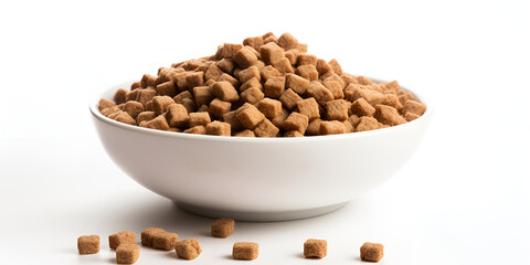 bowl of chocolate,Kibble Delight in a White Ceramic Bowl,Nutritious Dry Pet Food Presentation,AI Generative 