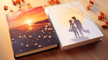 couple made on a book cover ,  - obrazy, fototapety, plakaty