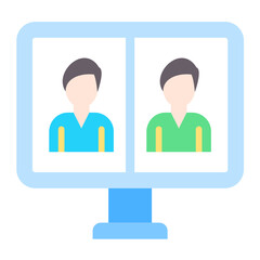 Vector Design Online Meeting Icon Style