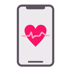 Vector Design Mobile Heart Rate Icon Style