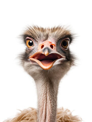 Ostrich Studio Shot Isolated on Clear White Background, Generative AI