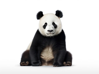 Panda Studio Shot Isolated on Clear White Background, Generative AI