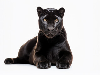 Panther Studio Shot Isolated on Clear White Background, Generative AI