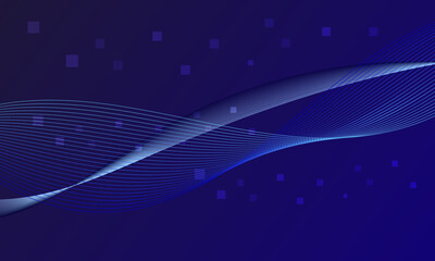 blue with circuit sqaure networking and lines wave curve smooth abstract technology background