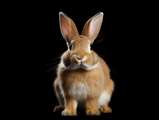 Obraz premium Rabbit Studio Shot Isolated on Clear Black Background, Generative AI