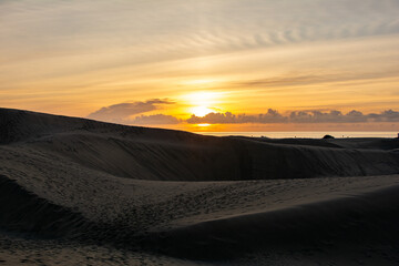 Sand dunes at sunrise