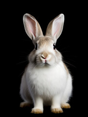 Obraz premium Rabbit Studio Shot Isolated on Clear Black Background, Generative AI