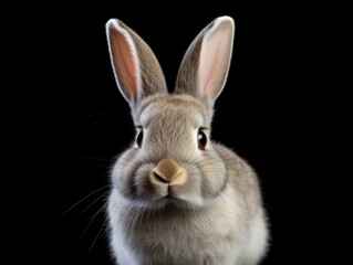 Obraz premium Rabbit Studio Shot Isolated on Clear Black Background, Generative AI