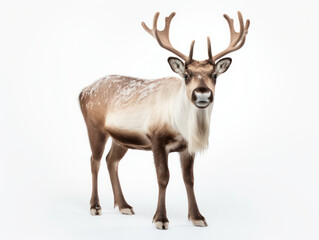 Naklejka na ściany i meble Reindeer Studio Shot Isolated on Clear White Background, Generative AI