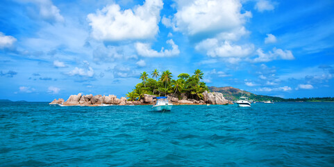 Island St. Pierre near Island Praslin, Indian Ocean, Republic of Seychelles.