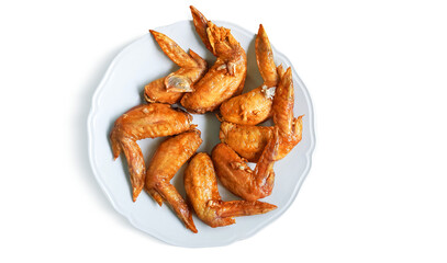 fried chicken wings in a plate PNG transparent